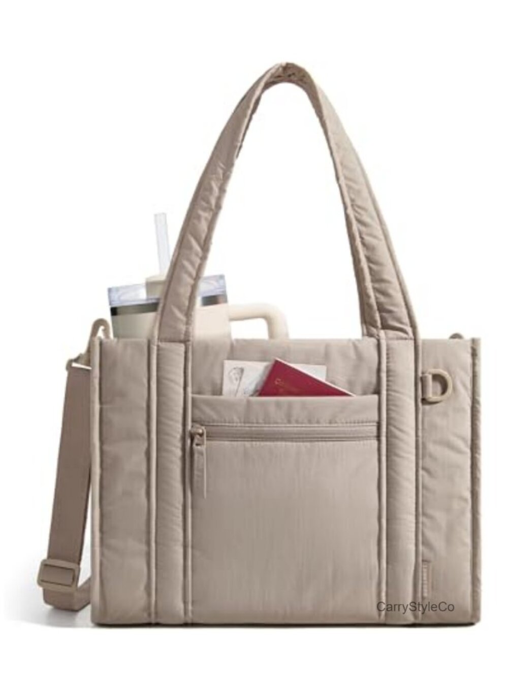 Quilted Crossbody Tote Bag Lightweight Water-Resistant Work Travel
